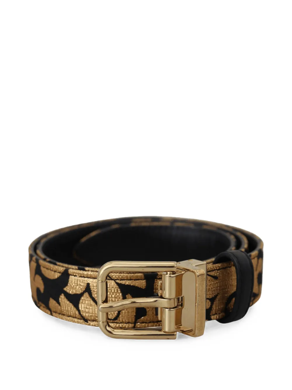 Dolce & Gabbana WMB219 riem met leren afwerking en jacquard Goud