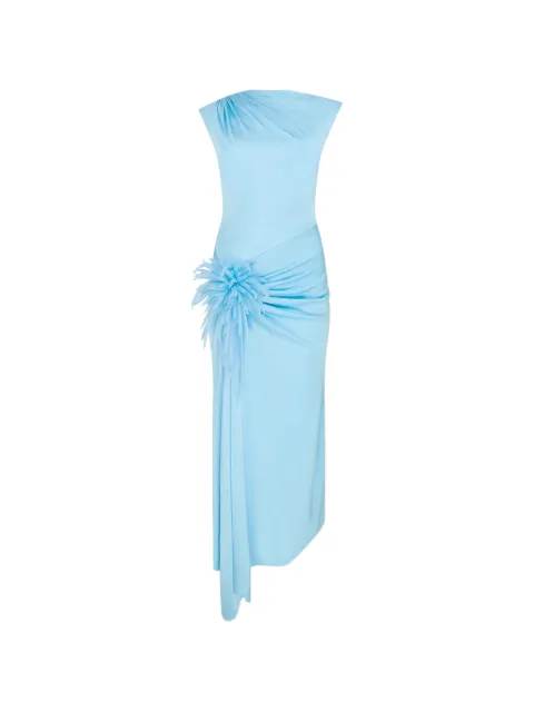 David Koma flower-appliqué ruched dress
