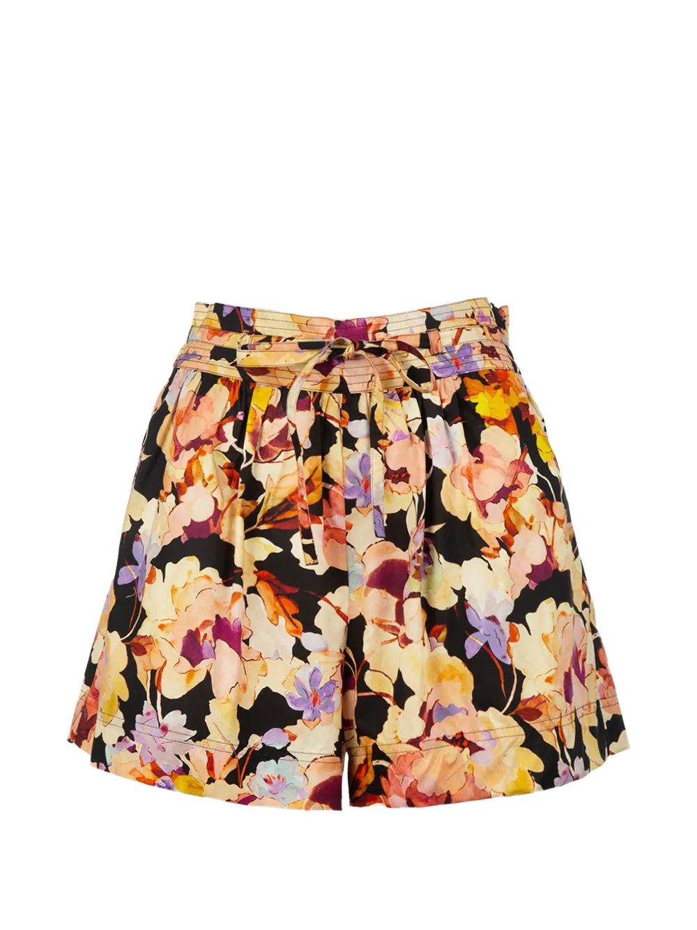 Ulla Johnson Floral-print Tie-waist Shorts In Black