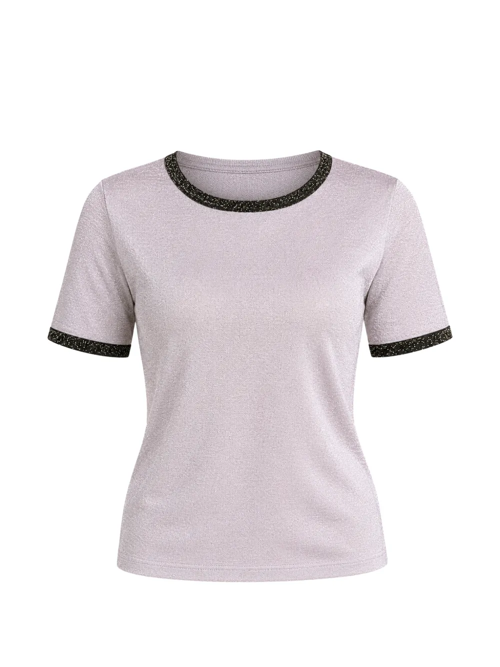 Roberto Collina glitter-trim short-sleeve T-shirt - Grau