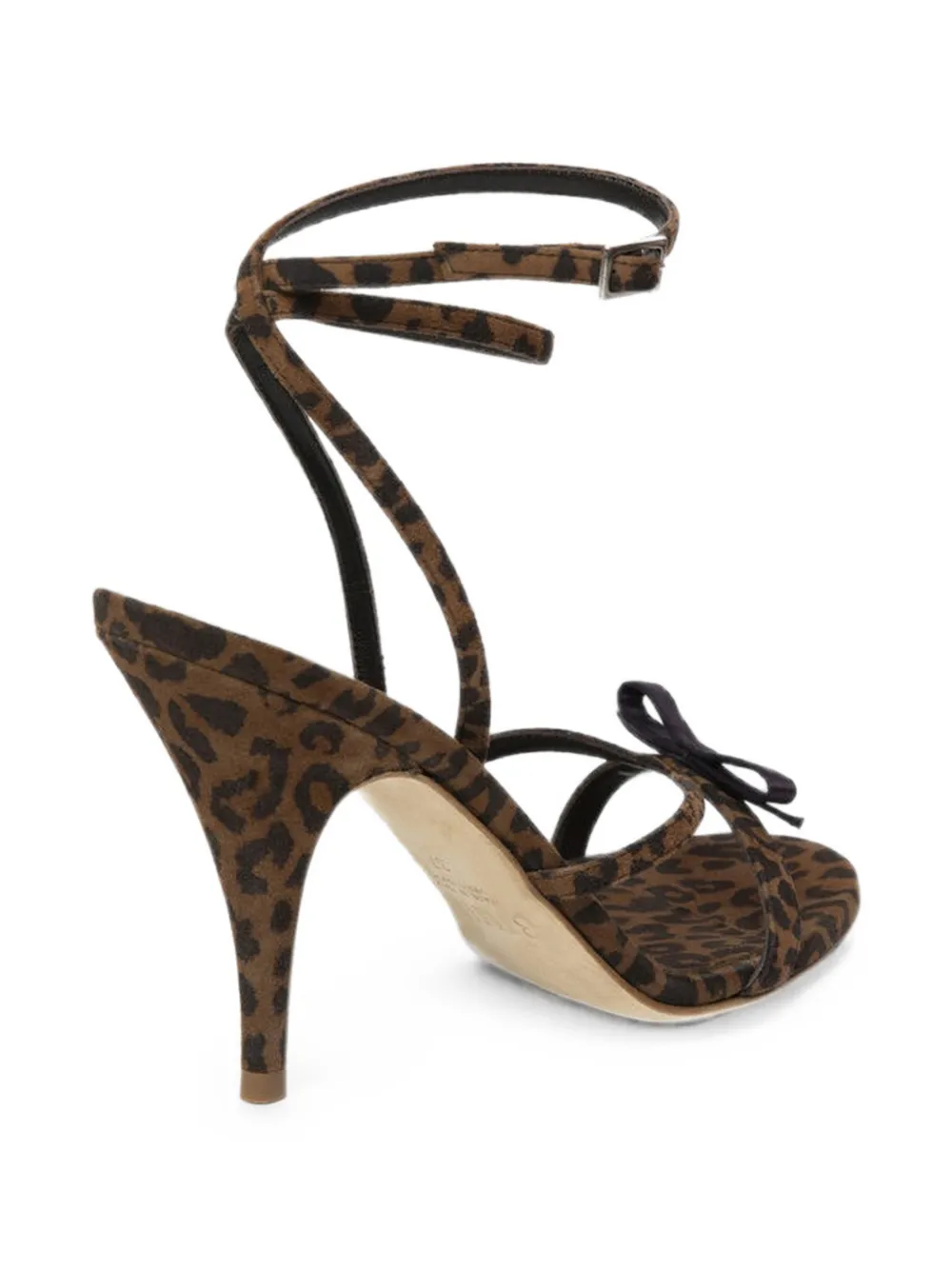 3juin leopard-print bow-detail sandals Bruin