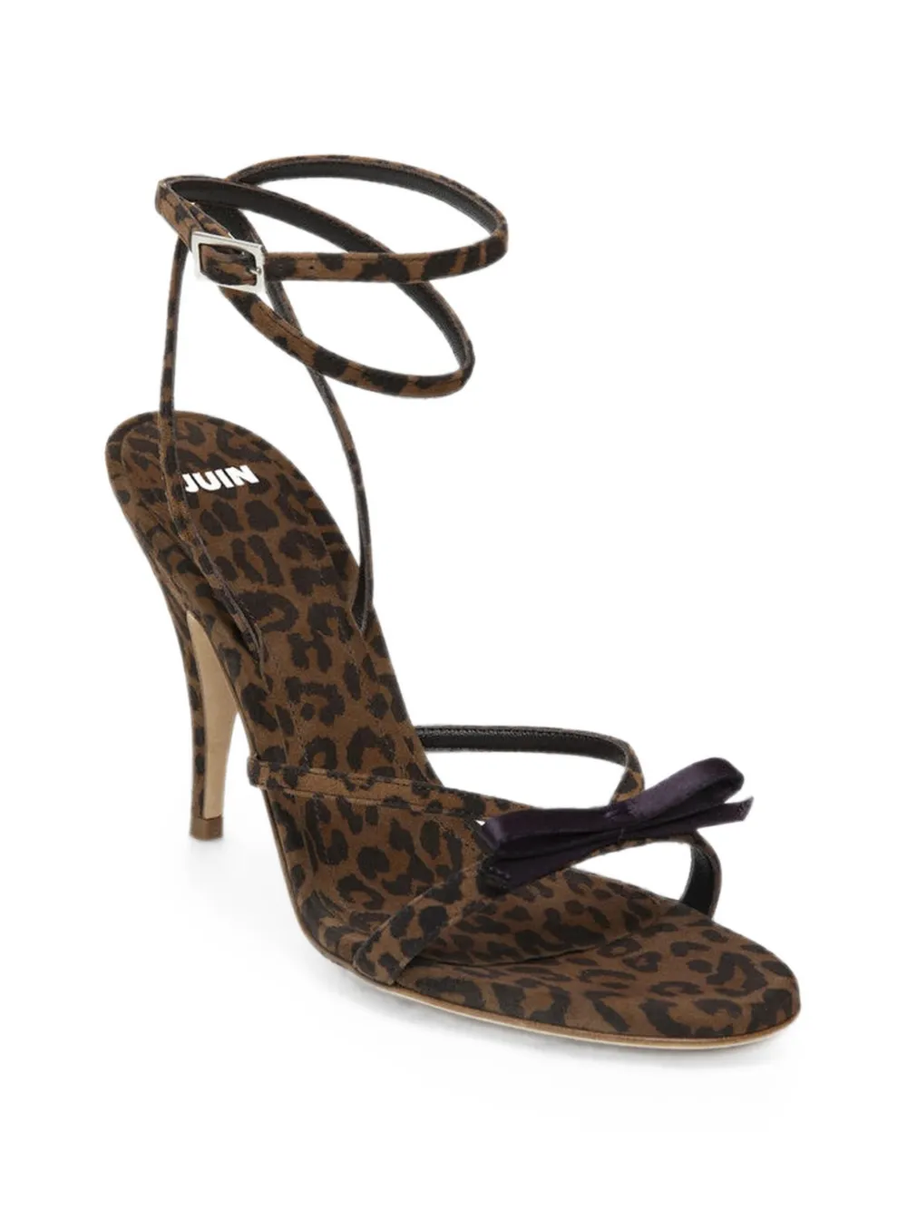 3juin leopard-print bow-detail sandals Bruin