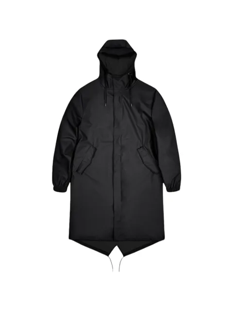 Rains fishtail-hem drawstring-hood parka