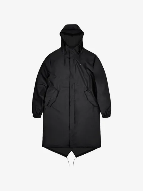 Rains fishtail-hem drawstring-hood parka