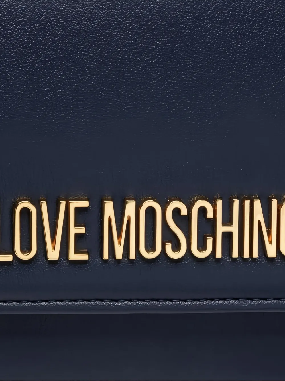 Love Moschino Clutch met logoplakkaat en kettingband Blauw