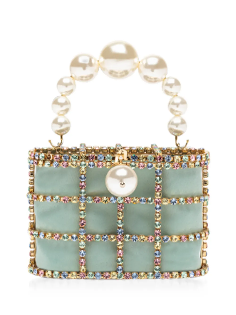 Rosantica crystal-embellished cage tote bag - Blu