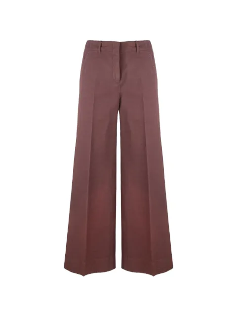slowear wide-leg pressed-crease trousers