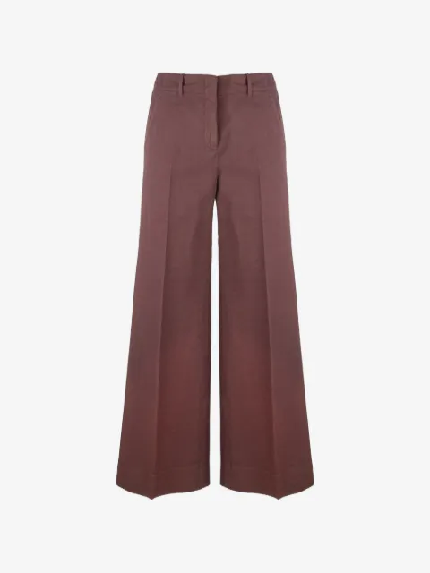 slowear wide-leg pressed-crease trousers