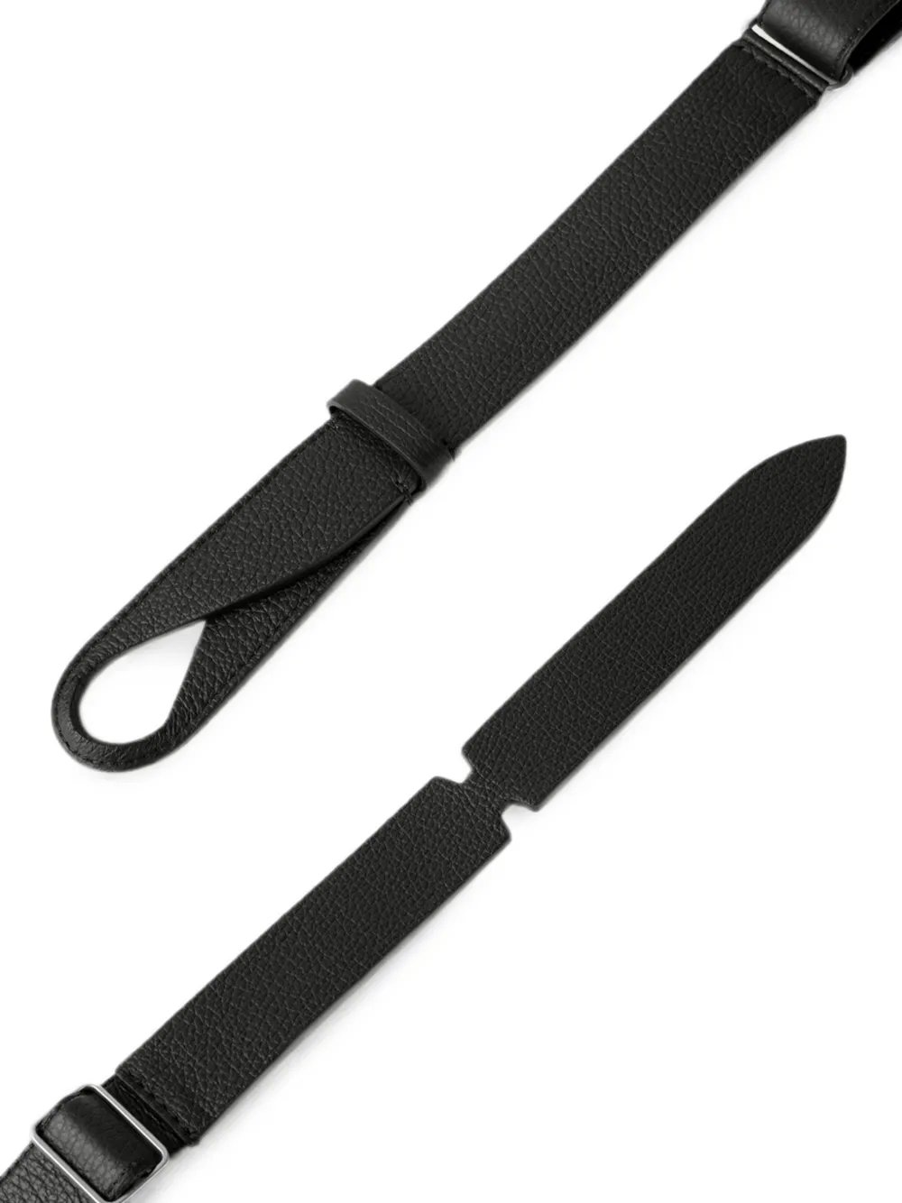 Orciani Leren riem met textuur Zwart