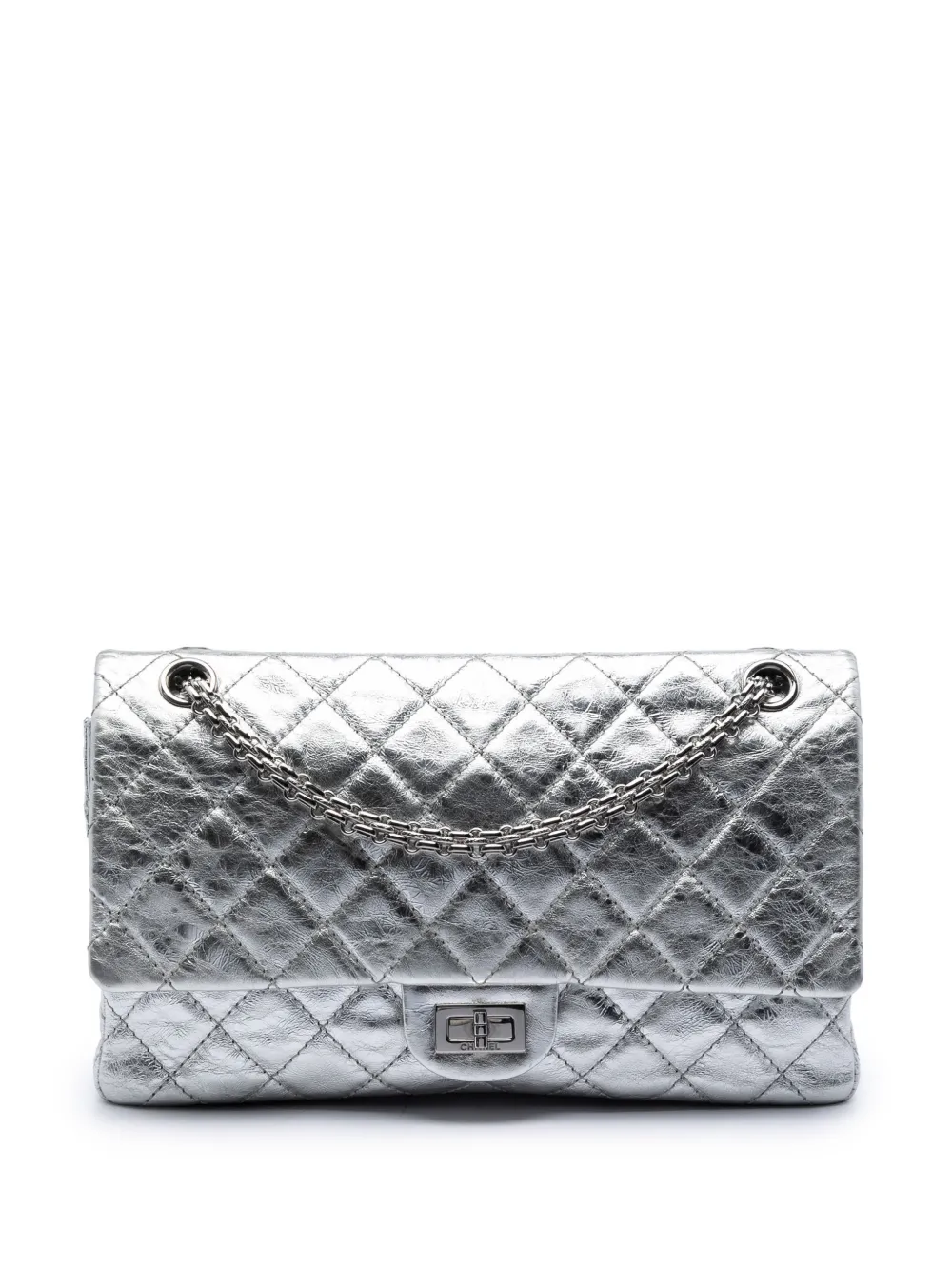 CHANEL Pre-Owned Borsa a spalla Reissue 2.55 Double Flap 226 2006-2008 - Argento