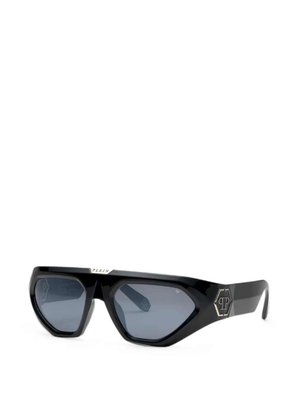 Philipp Plein Eyewear logo-plaque geometric-frame sunglasses - Nero