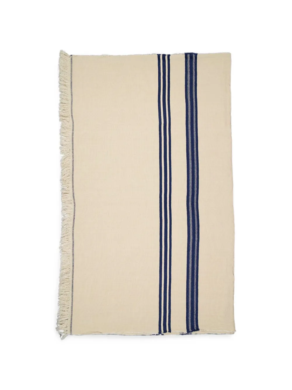  Libeco Indigo Stripe Linen Tablecloth - Blanco 