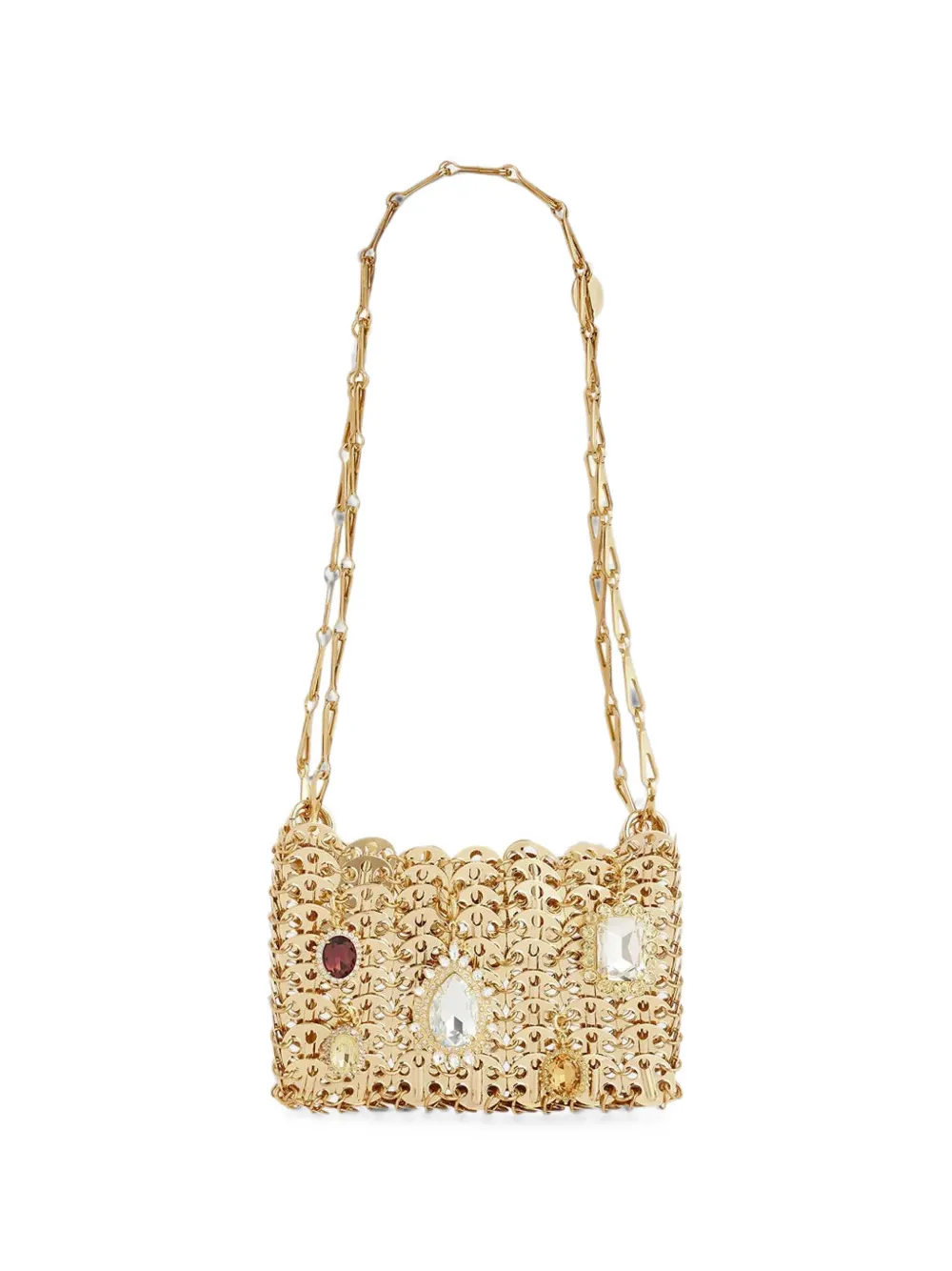 Rabanne crystal-embellished chainmail tote bag - Oro