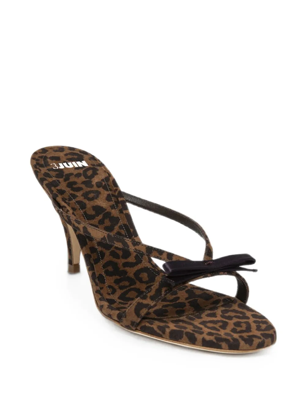 3juin Linda leopard-print bow-detail sandals Bruin