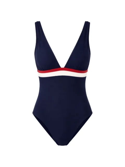 BANANA MOON striped-trim open-back swimsuit