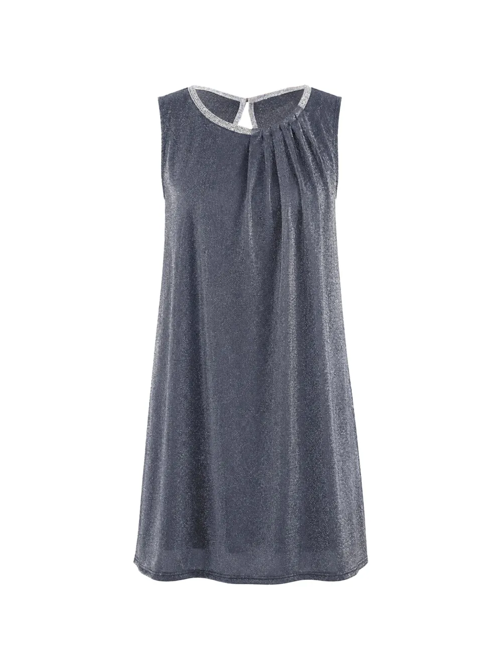 FRANK LYMAN pleated metallic-effect dress - Grey