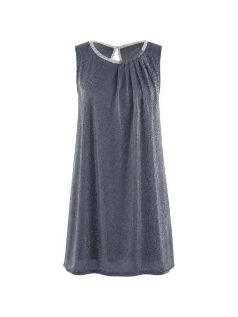 FRANK LYMAN  pleated metallic-effect dress