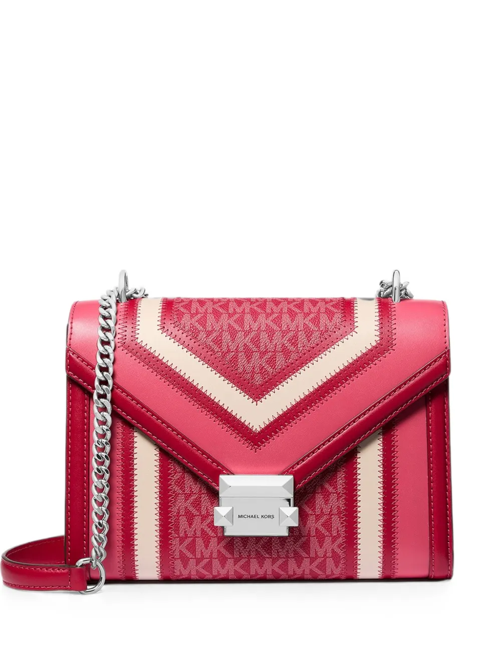 Michael Kors medium Whitney monogram colour-block shoulder bag - Pink