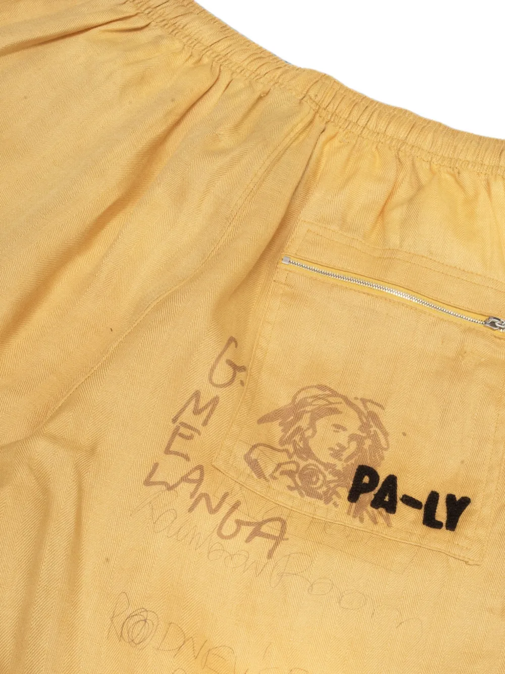 Paly Montauk trainingsshorts met trekkoord en grafische print Geel