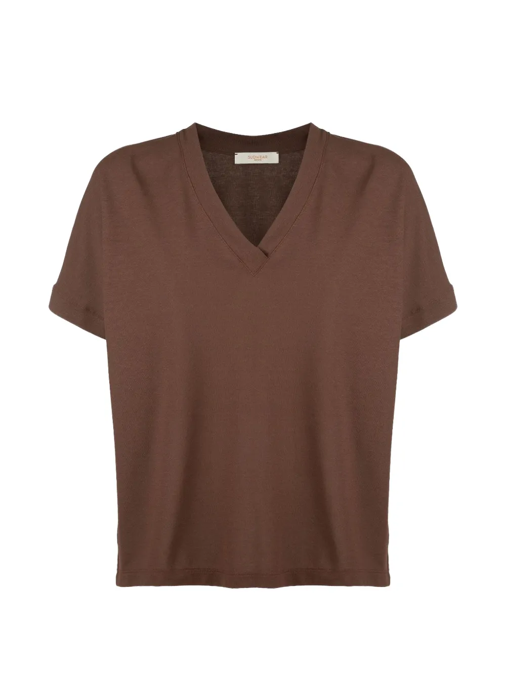 slowear V-neck short-sleeve T-shirt - Marrone