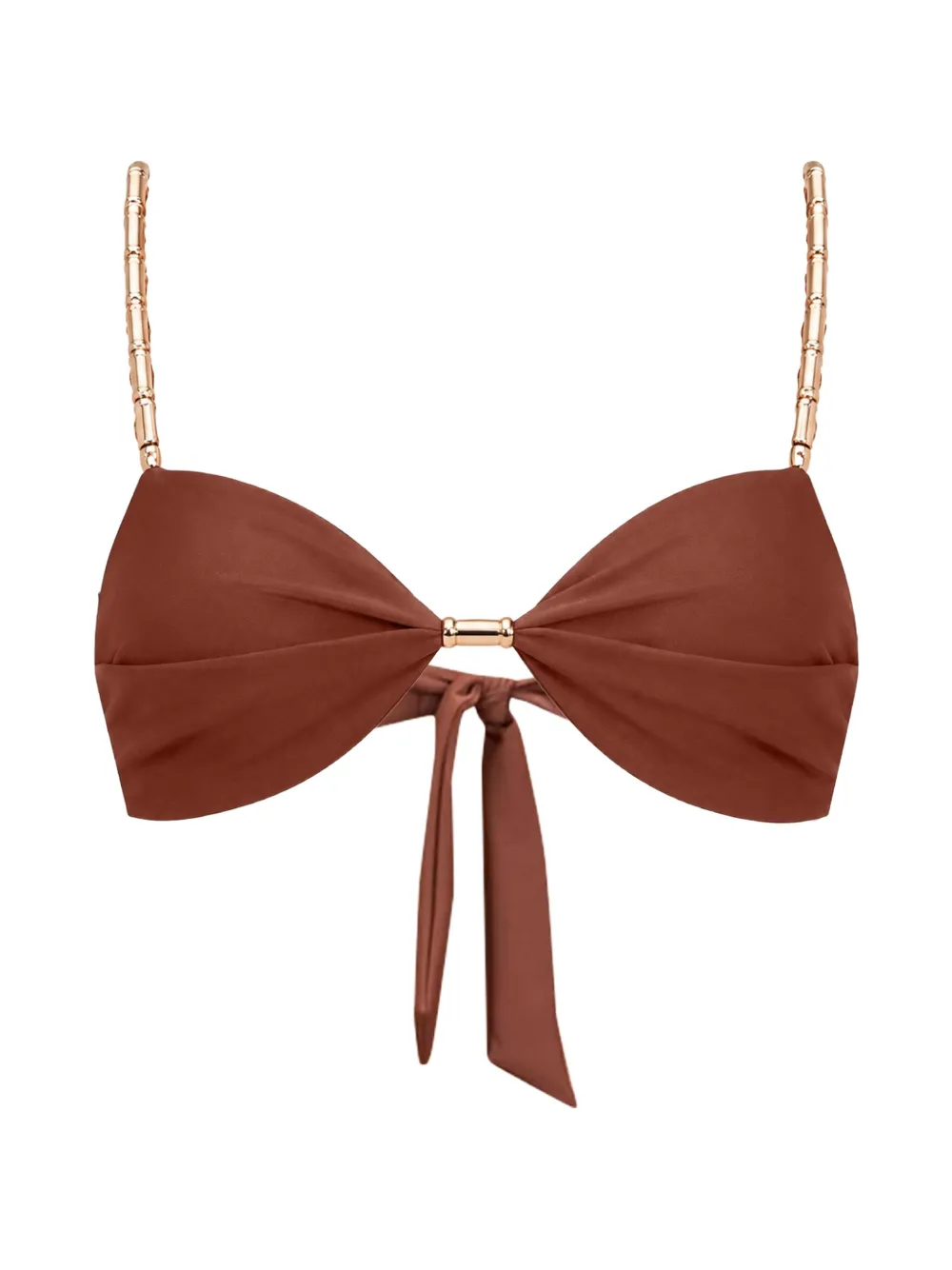  Devon Windsor Gathered Tie-fastening Bikini Top - Marrón 