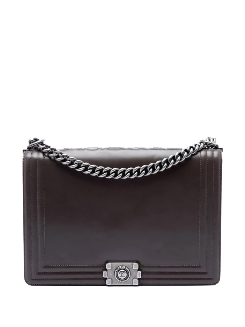 CHANEL Pre-Owned Borsa a tracolla Boy Flap grande in pelle di vitello 2011 - Marrone