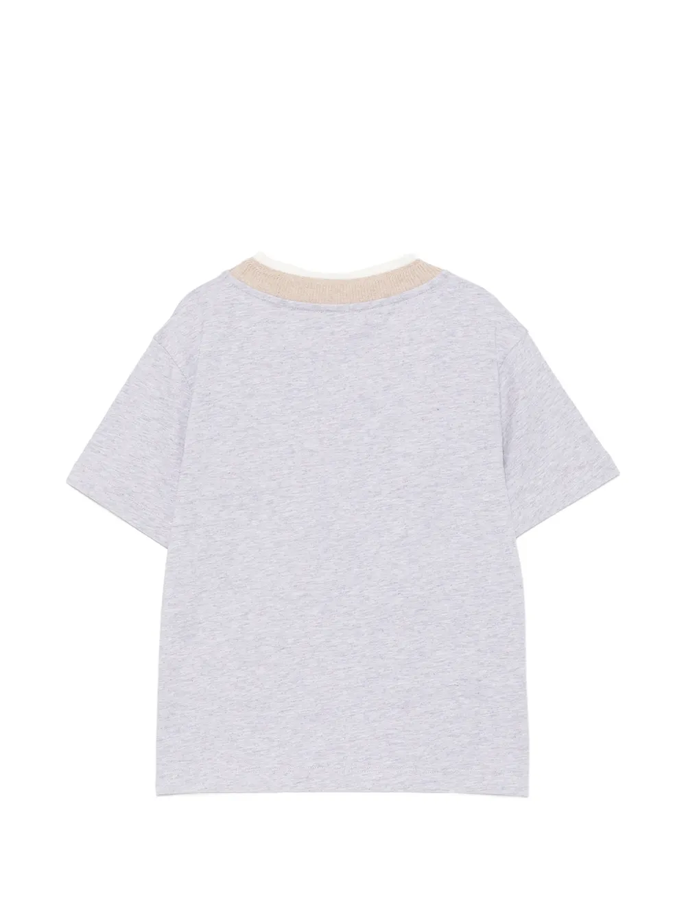 Eleventy Kids T-shirt met contrasterende afwerking en geborduurd logo Grijs