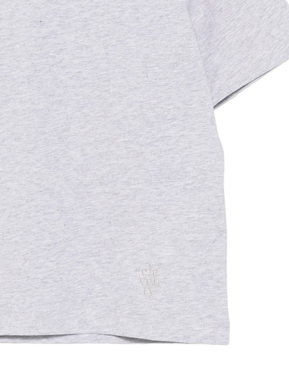 Eleventy Kids T-shirt met contrasterende afwerking en geborduurd logo Grijs