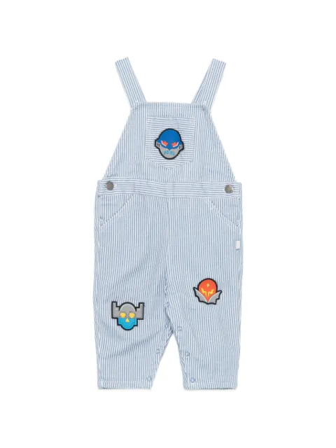 Stella McCartney Kids striped patch-detail dungarees