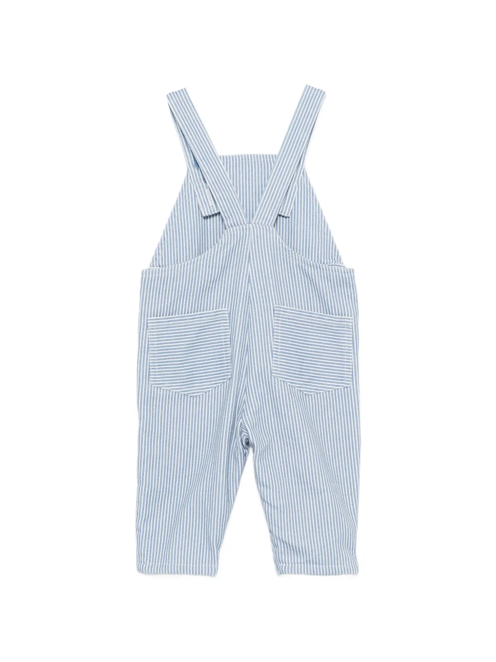 Stella McCartney Kids Gestreepte tuinbroek met patch Blauw