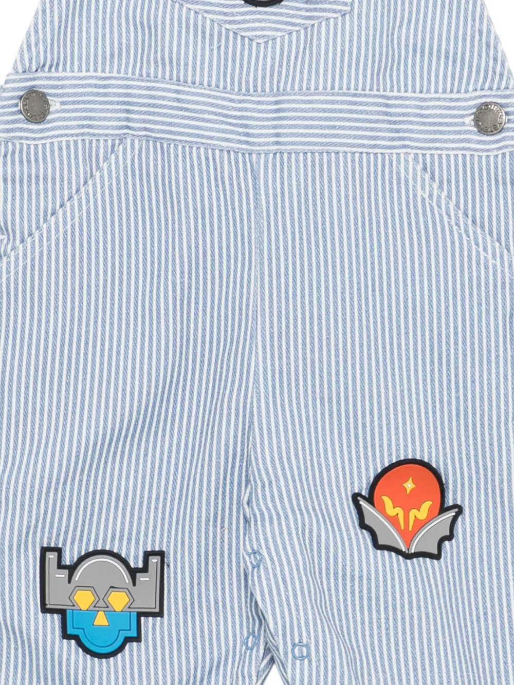 Stella McCartney Kids Gestreepte tuinbroek met patch Blauw
