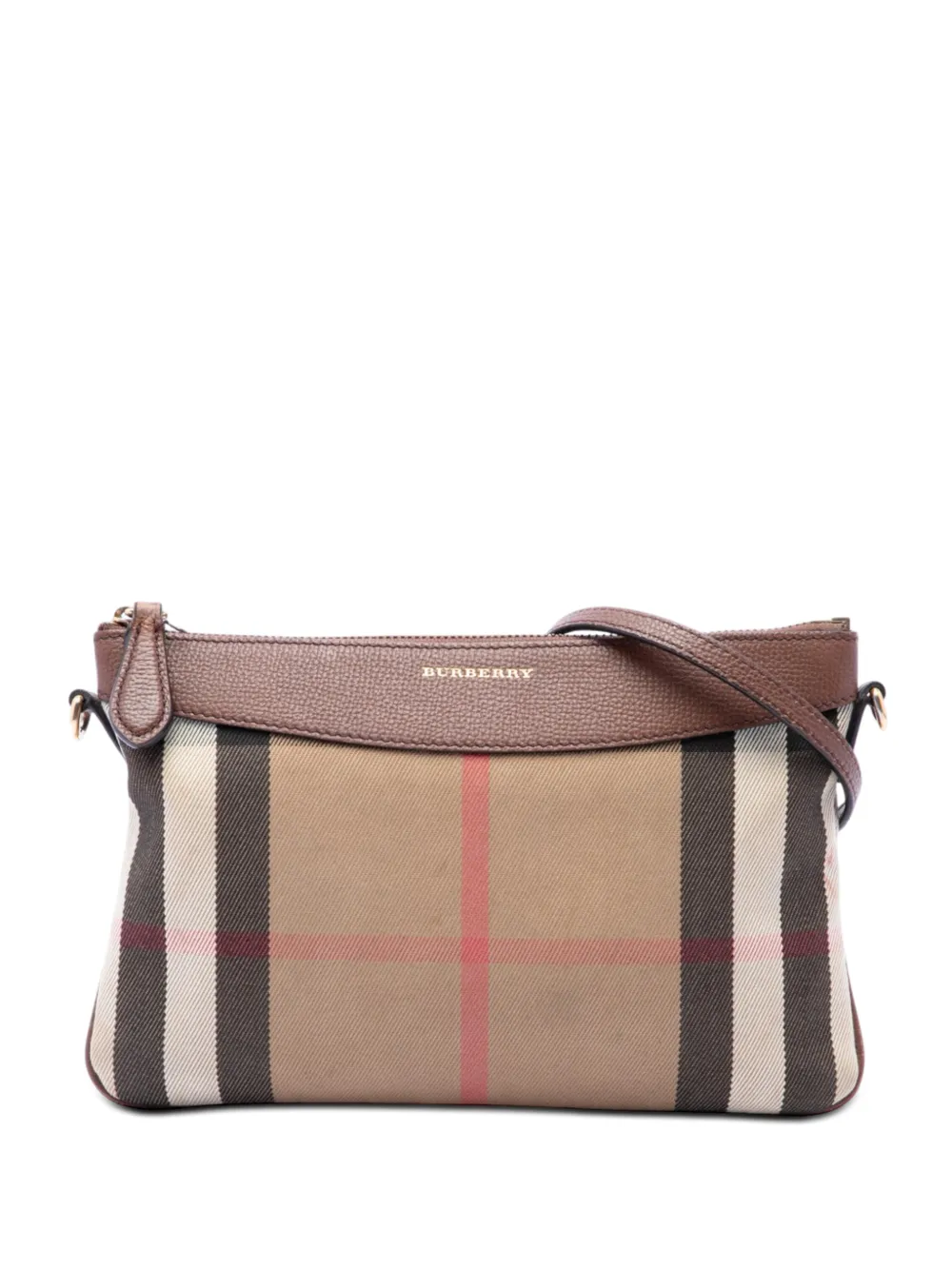 Burberry Pre-Owned Borsa a tracolla Derby Peyto in tela con motivo House Check 2000-2017 - Marrone