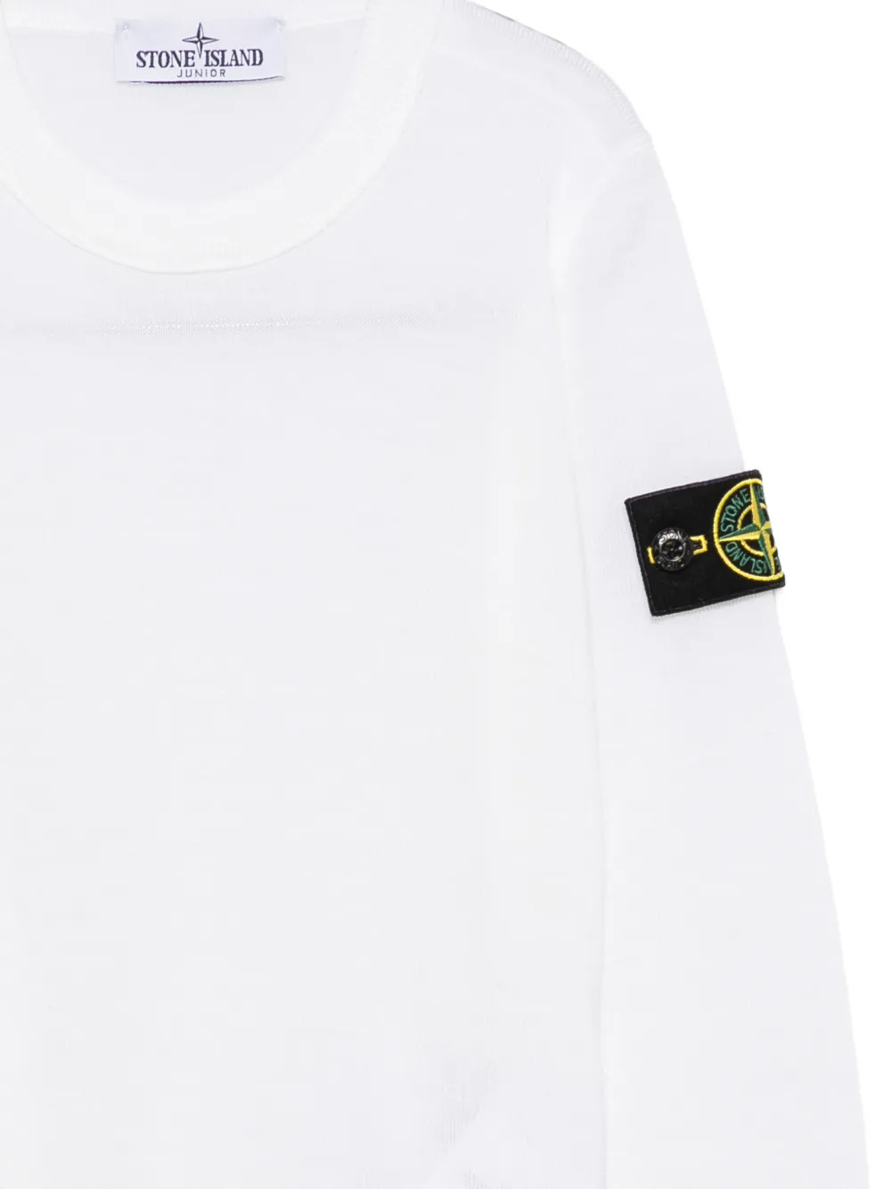 Stone Island Junior Trui met Compass-logopatch Wit