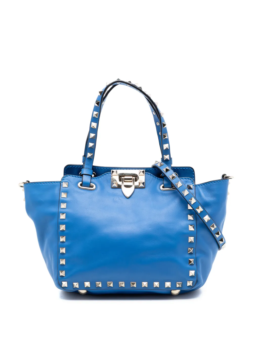 Valentino Garavani Pre-Owned Borsa a tracolla Rockstud Trapeze mini in pelle 2000-2017 - Blu