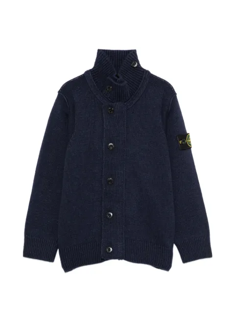 Stone Island Junior logo-patch button-up cardigan