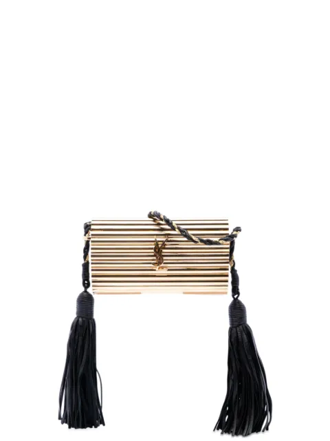 Saint Laurent Pre-Owned 2016 Ribbed Acrylic and Lambskin Fringe Monogram Opium Box Bag crossbody bag