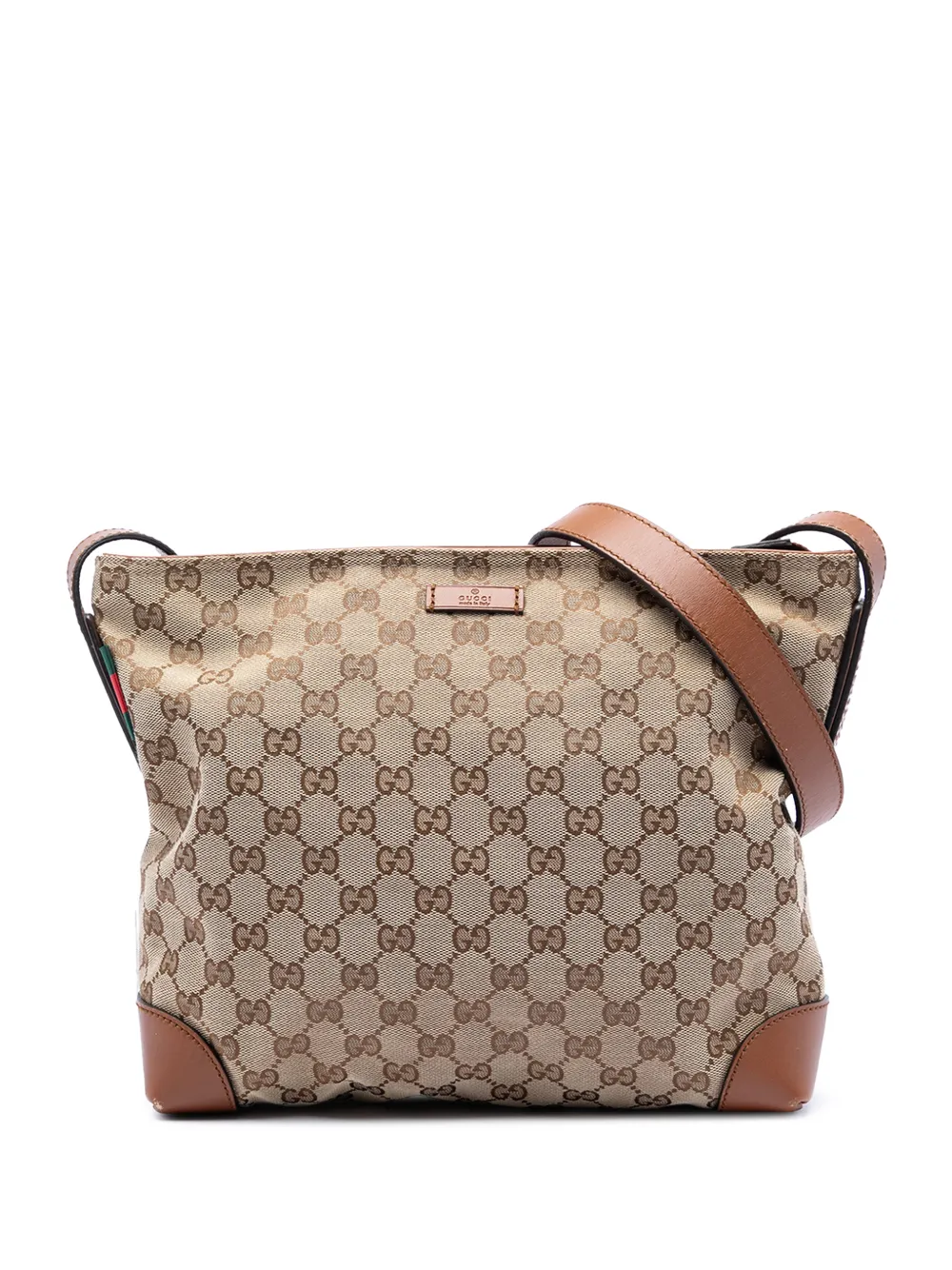 Gucci Pre-Owned Borsa a tracolla in tela GG con decorazione Web 2016-2026 - Toni neutri