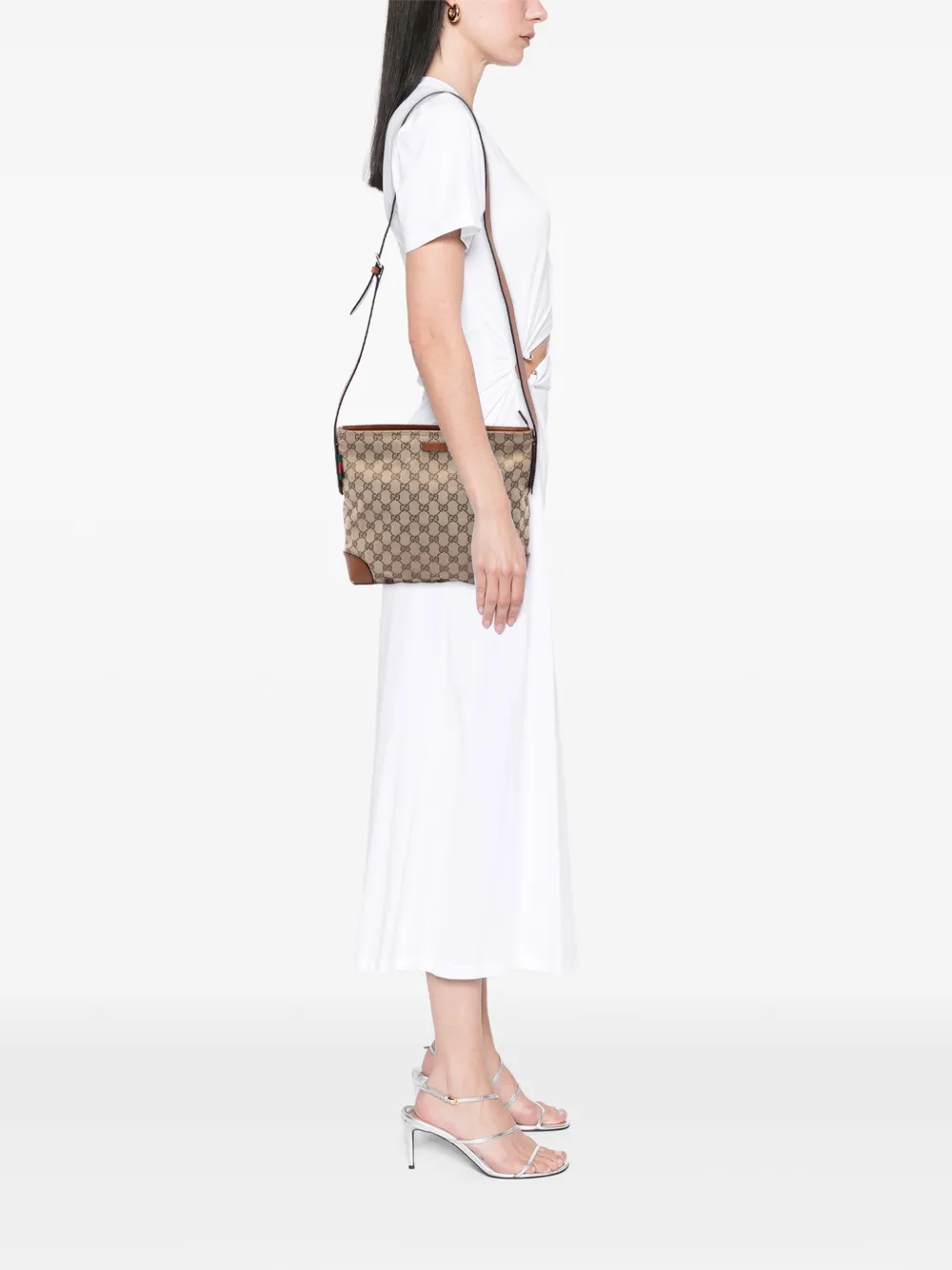  Gucci Pre-owned Bandolera De Lona Con Motivo Gg 2016-2026 - Neutro 