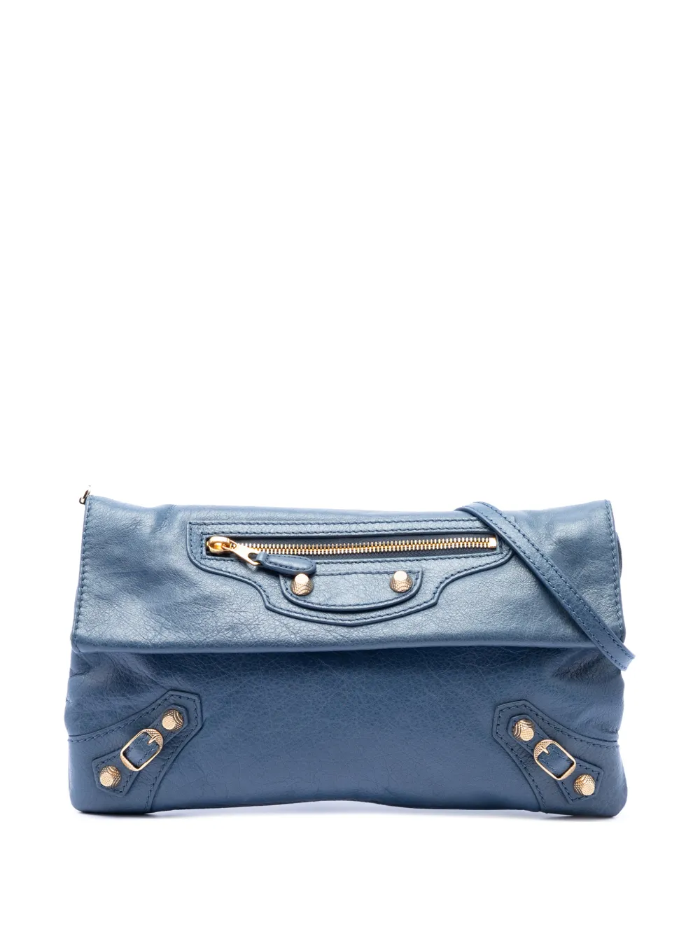 Balenciaga Pre-Owned Clutch a busta Motocross Giant 12 in pelle di agnello con tracolla 2014 - Blu