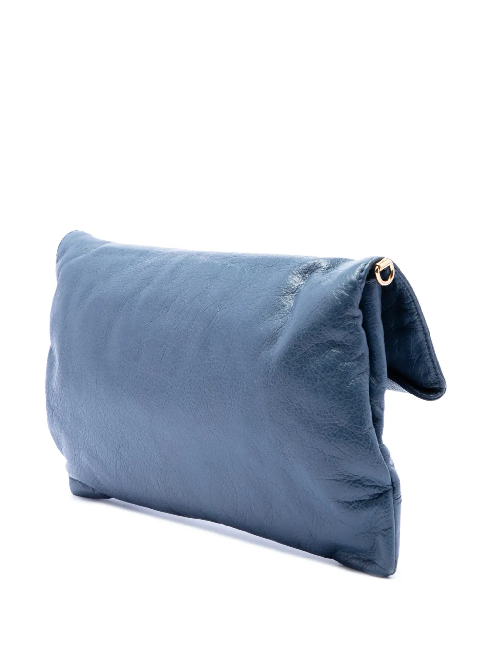  Balenciaga Pre-owned 2014 Lambskin Motocross Giant 12 Envelope Clutch With Strap Crossbody Bag - Bleu 