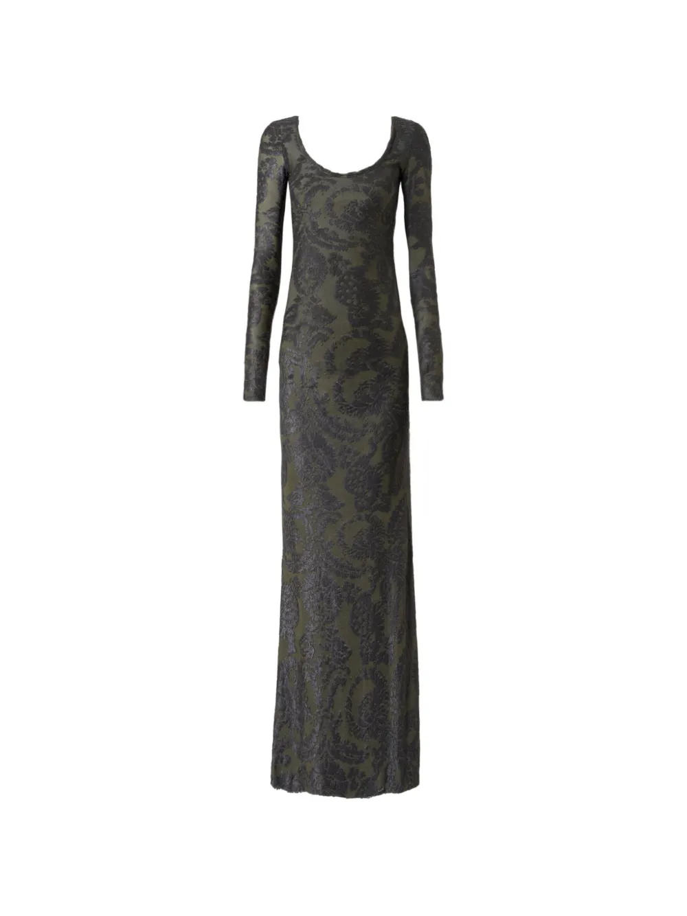 ETRO Abito lungo in ciniglia jacquard con motivo paisley - Verde