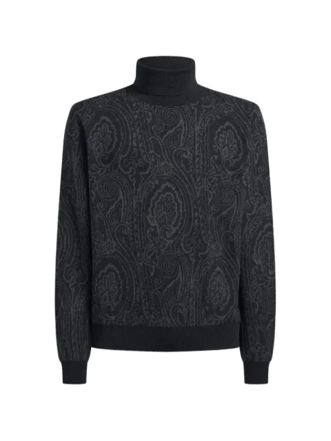 ETRO wool-blend jacquard turtleneck with arnica-motif
