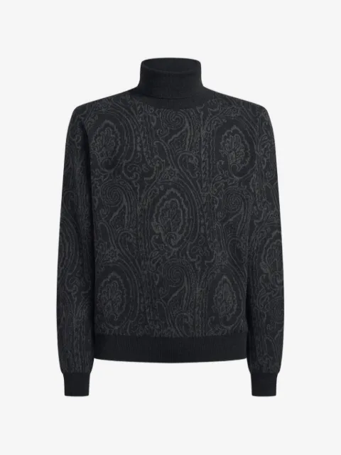 ETRO wool-blend jacquard turtleneck with arnica-motif