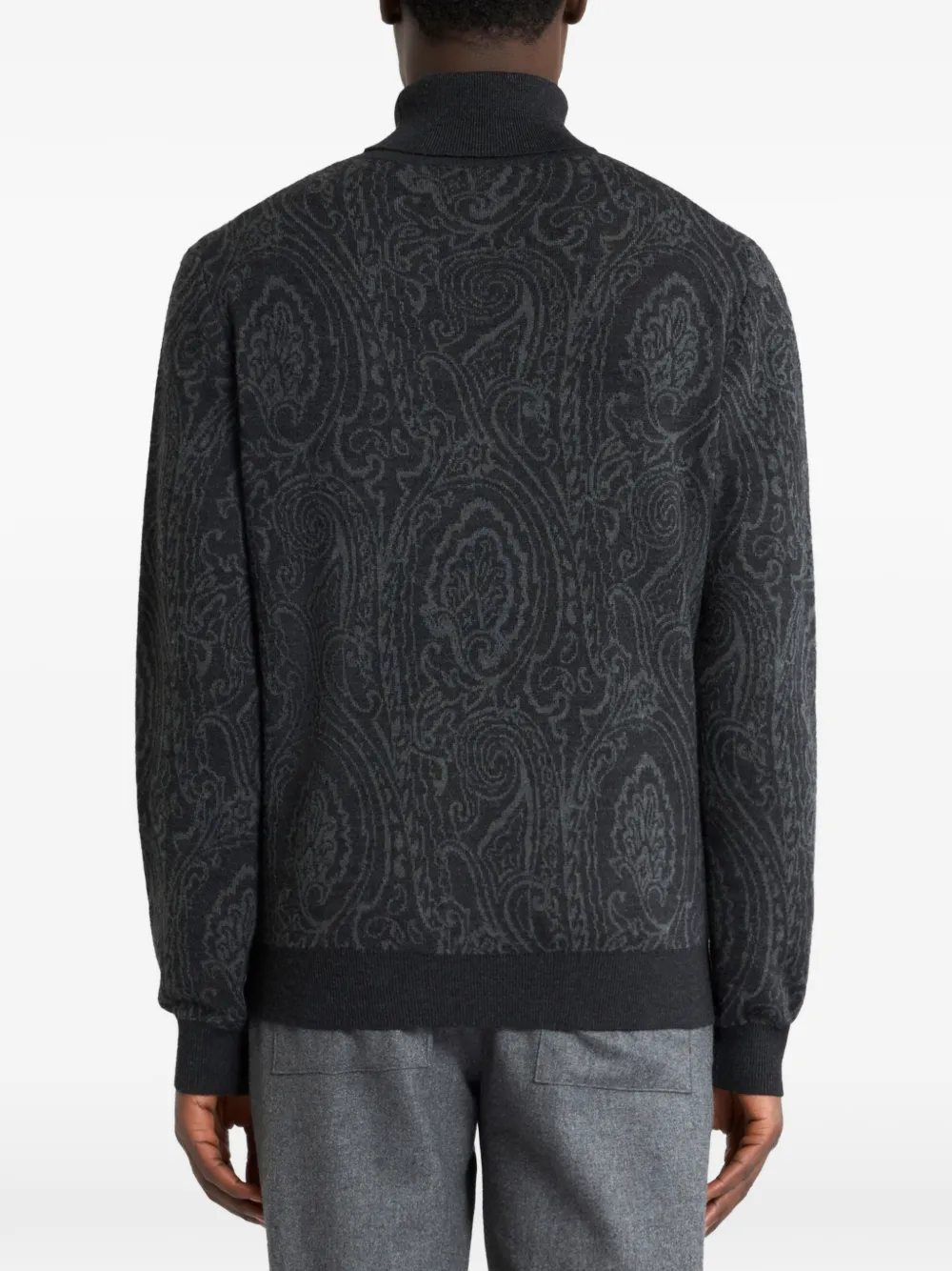 ETRO Jacquard coltrui van wolblend met arnica-motief Zwart