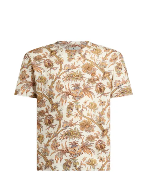 ETRO cotton-jersey T-shirt with floral Paisley-motif
