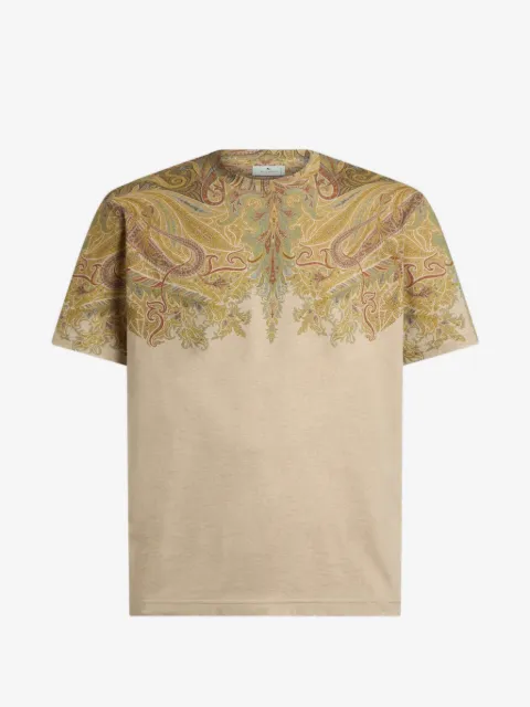 ETRO cotton-jersey T-shirt with placed Paisley pochette print