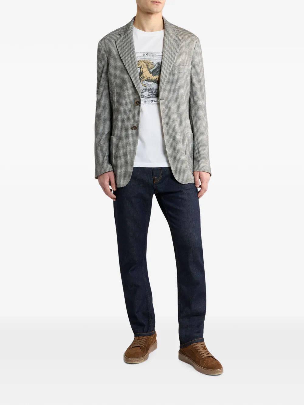 ETRO Katoenen jersey T-shirt met geplaatste Pegaso-print Wit