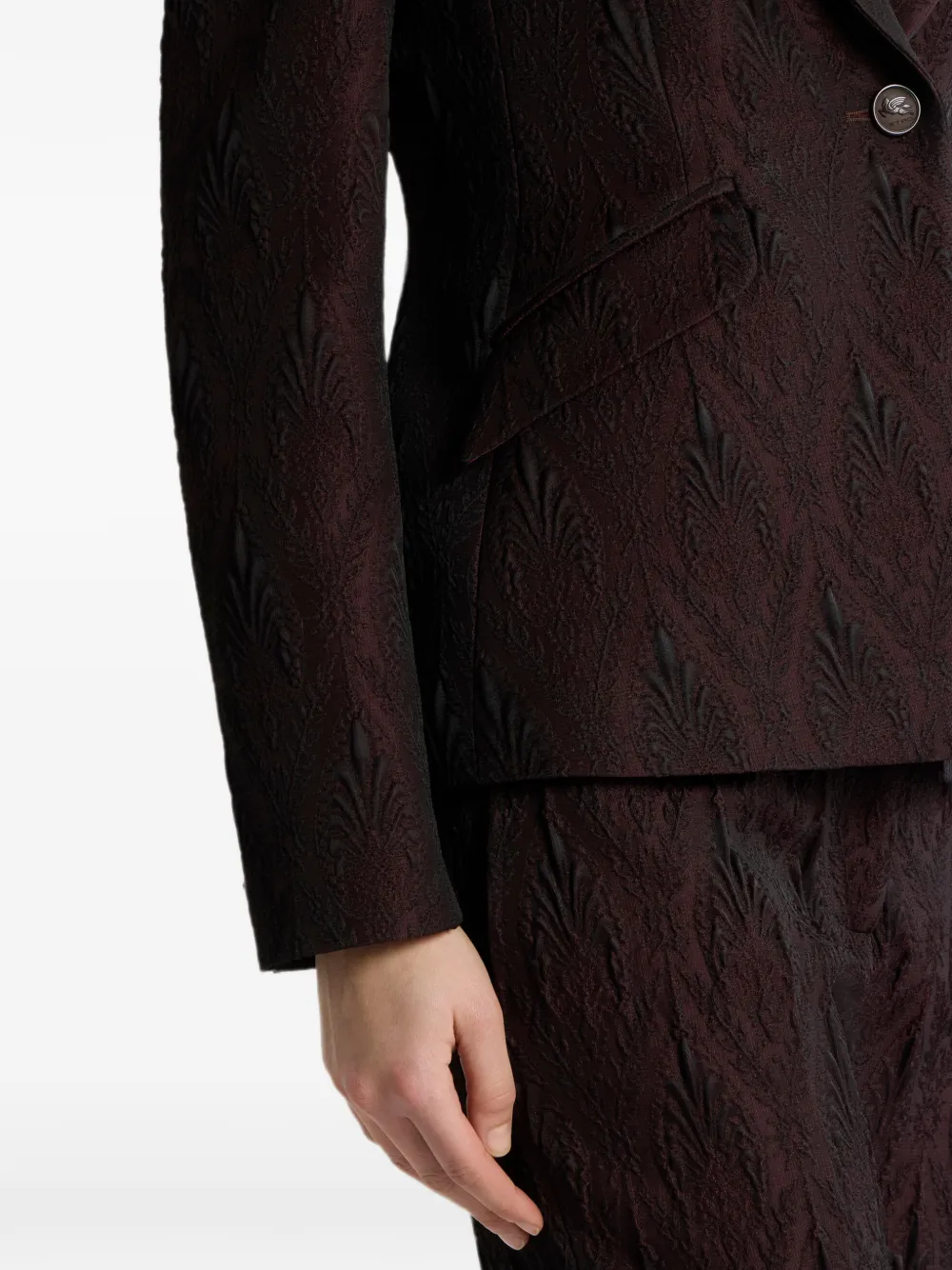 ETRO Blazer met enkele rij knopen en medaillon bloemen-jacquard Rood