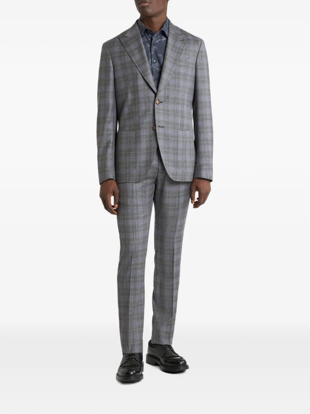 ETRO Katoenen jacquard overhemd met bloemen- en dieren-print Blauw