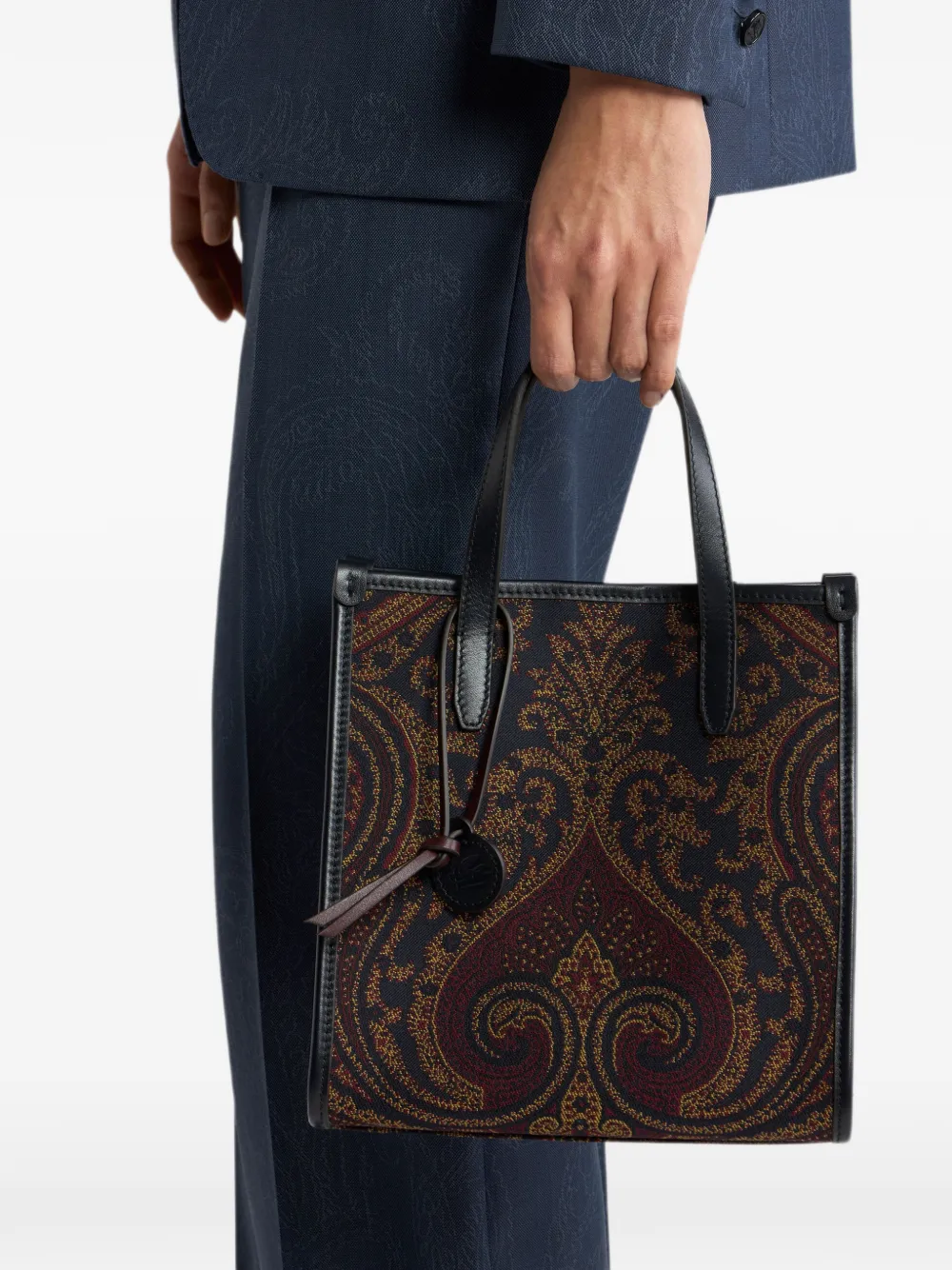 ETRO Love Trotter tas van jacquardstof met Paisley motief Blauw